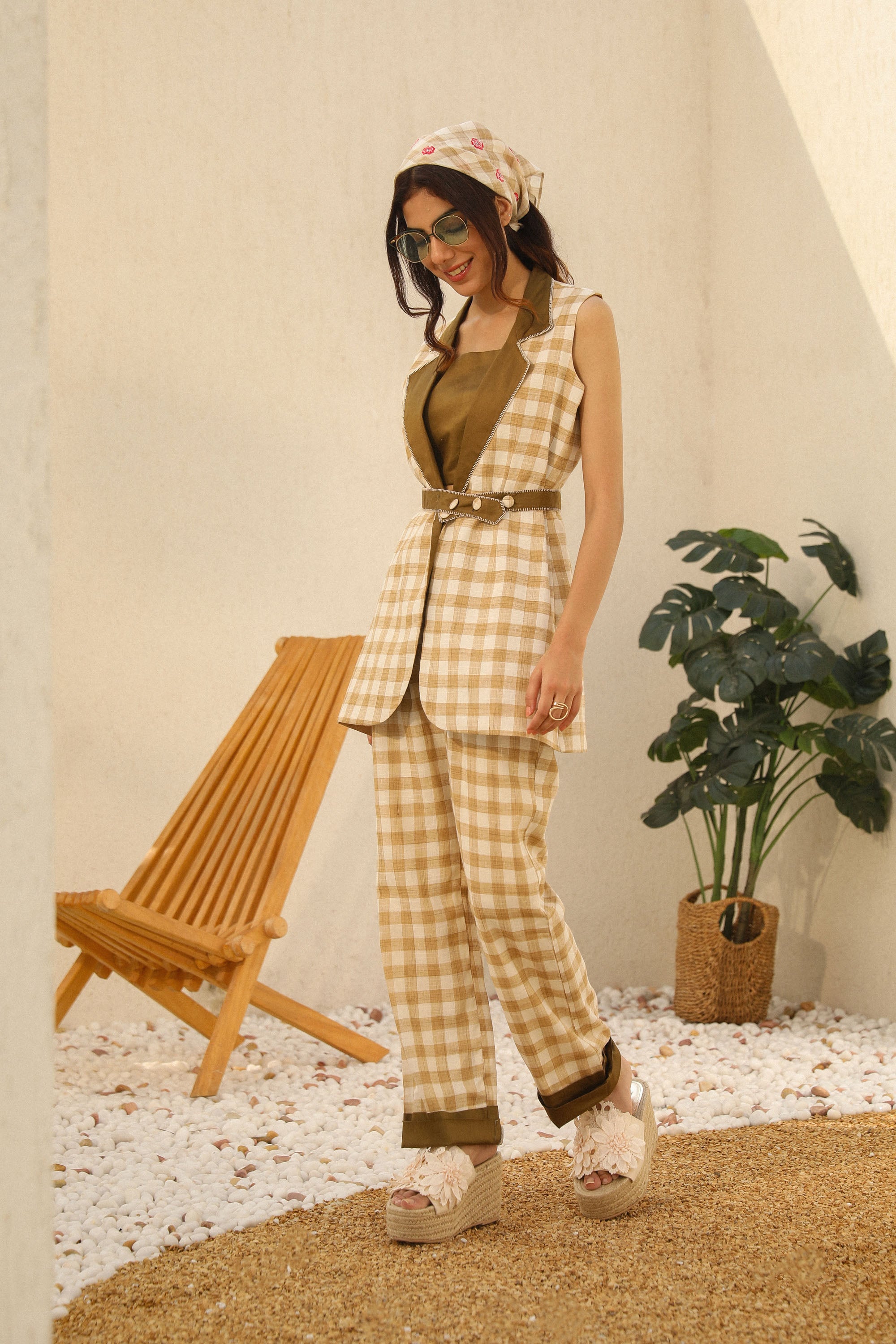Golden Hour Gingham Blazer