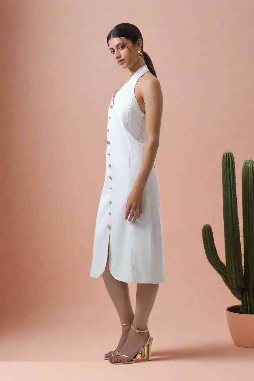 Camellia Statement Halter Neck Dress